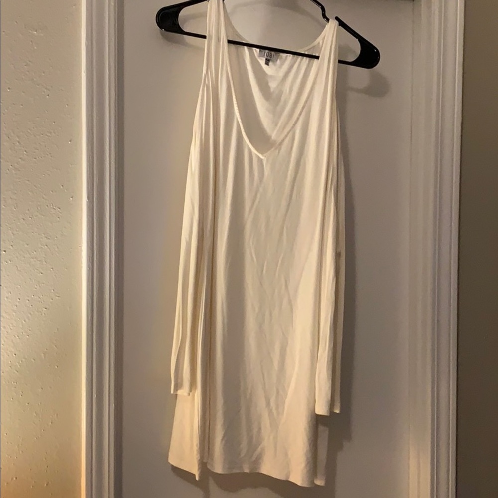 Ivory Long Sleeve Cold Shoulder Mini Dress